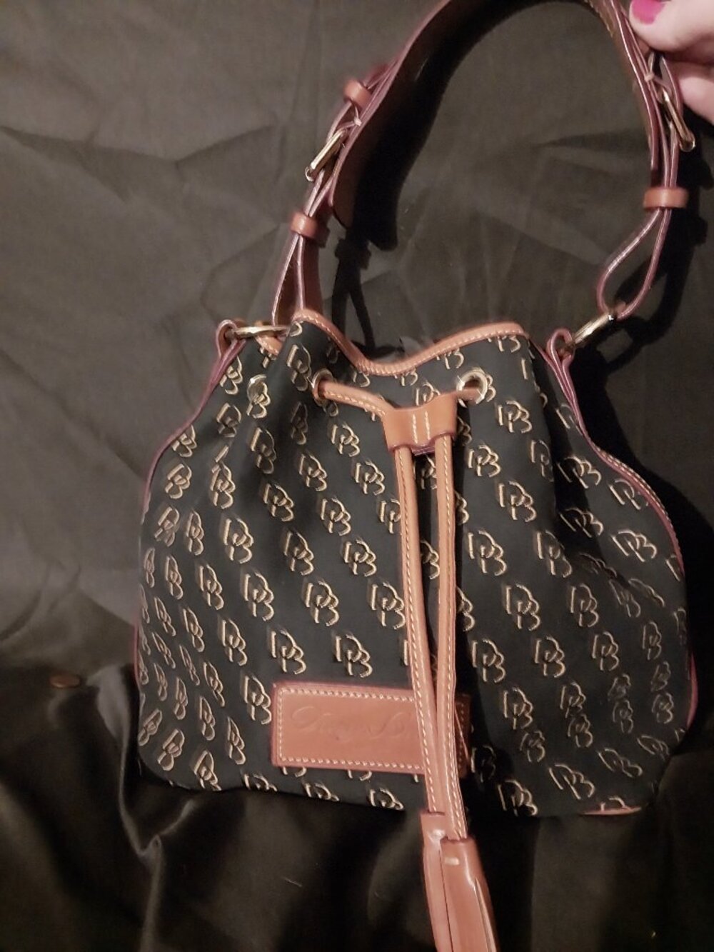 Dooney and bourke monogramed drawstring